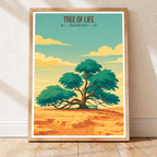 Tree of Life - 400 Years Old Tree Without Water - Bahrain - Travel Wall Art Print - Art Print - Travel Art Poster