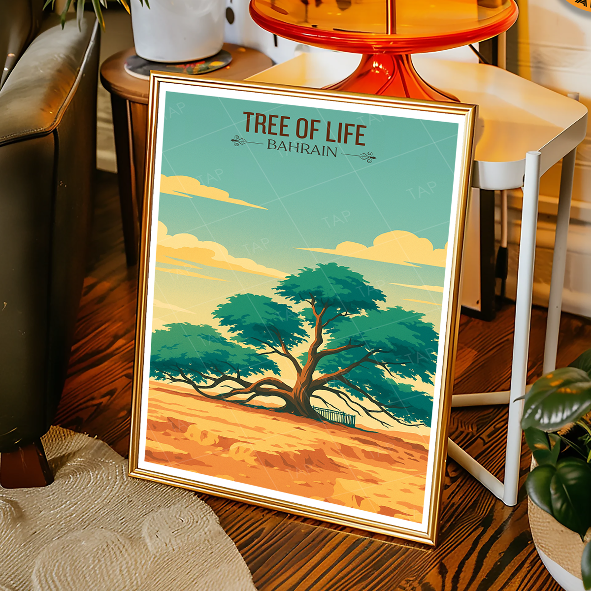 Tree of Life - 400 Years Old Tree Without Water - Bahrain - Travel Wall Art Print - Art Print - Travel Art Poster