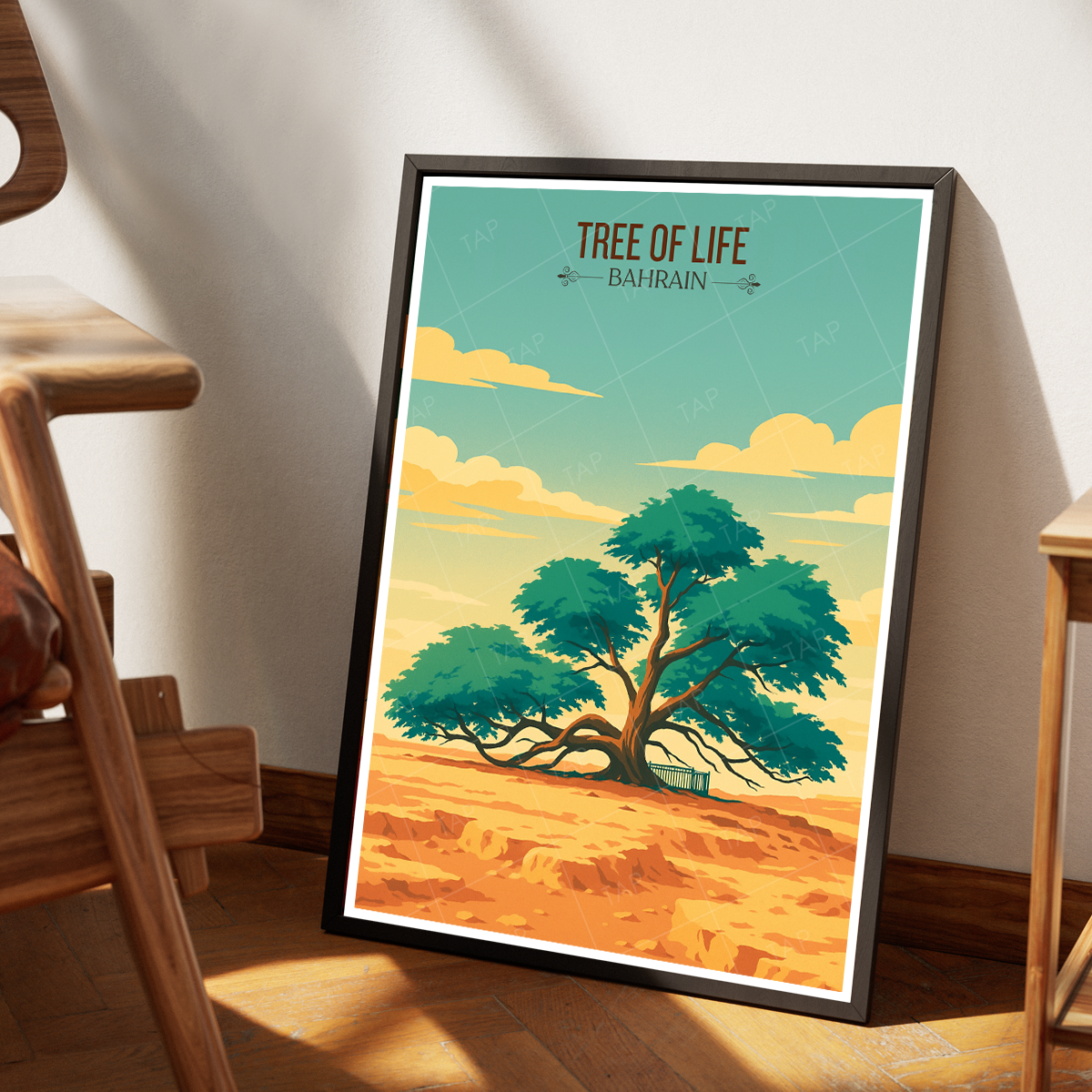 Tree of Life - 400 Years Old Tree Without Water - Bahrain - Travel Wall Art Print - Art Print - Travel Art Poster