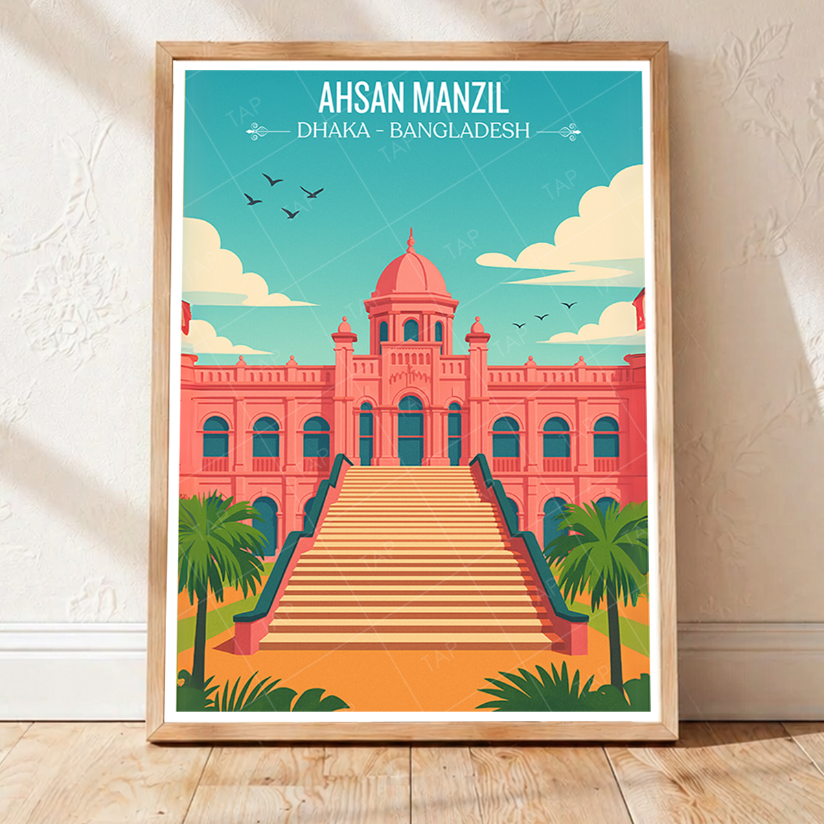 Ahsan Manzil - Bangladesh - Travel Wall Art Print - Art Print - Travel Art Poster