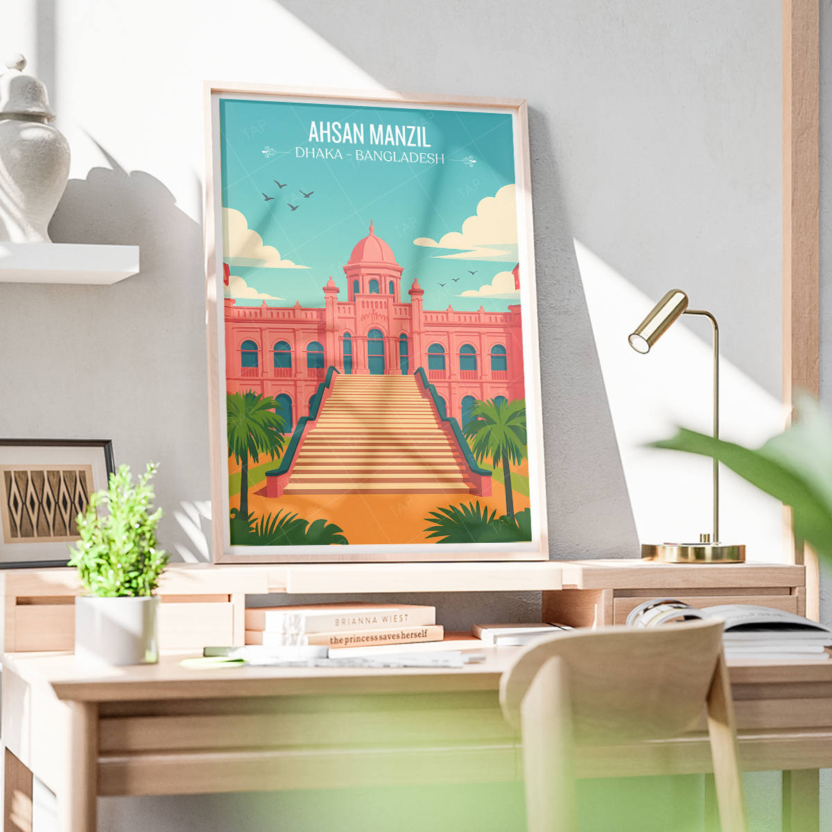 Ahsan Manzil - Bangladesh - Travel Wall Art Print - Art Print - Travel Art Poster