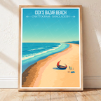 Cox's Bazar Beach - Chattogram - Bangladesh - Travel Wall Art Print - Art Print - Travel Art Poster