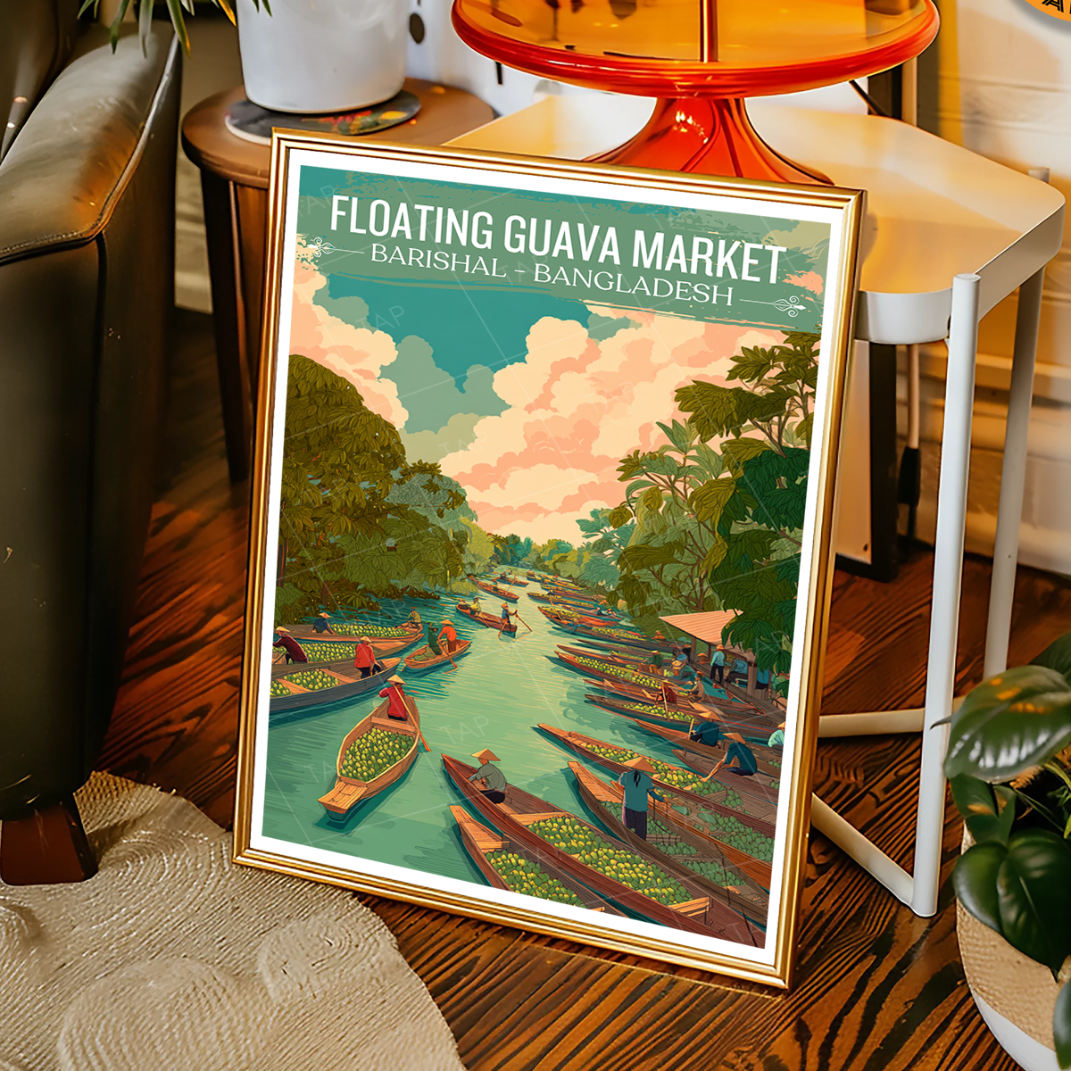 Floating Guava Market - Barishal - Bangladesh - Travel Wall Art Print - Art Print - Travel Art Poster