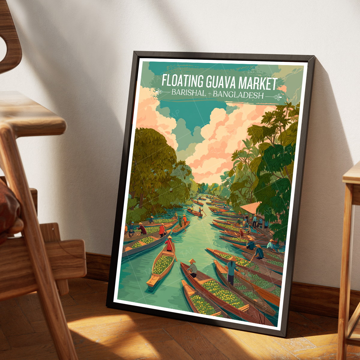 Floating Guava Market - Barishal - Bangladesh - Travel Wall Art Print - Art Print - Travel Art Poster
