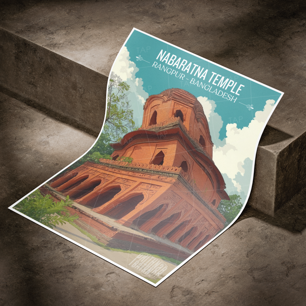 Nabarantna Temple - Rangpur - Bangladesh - Travel Wall Art Print - Art Print - Travel Art Poster