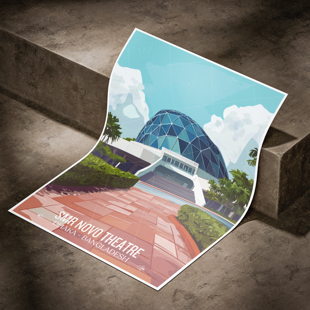 SMR Novo Theatre - Dhaka - Bangladesh - Travel Wall Art Print - Art Print - Travel Art Poster