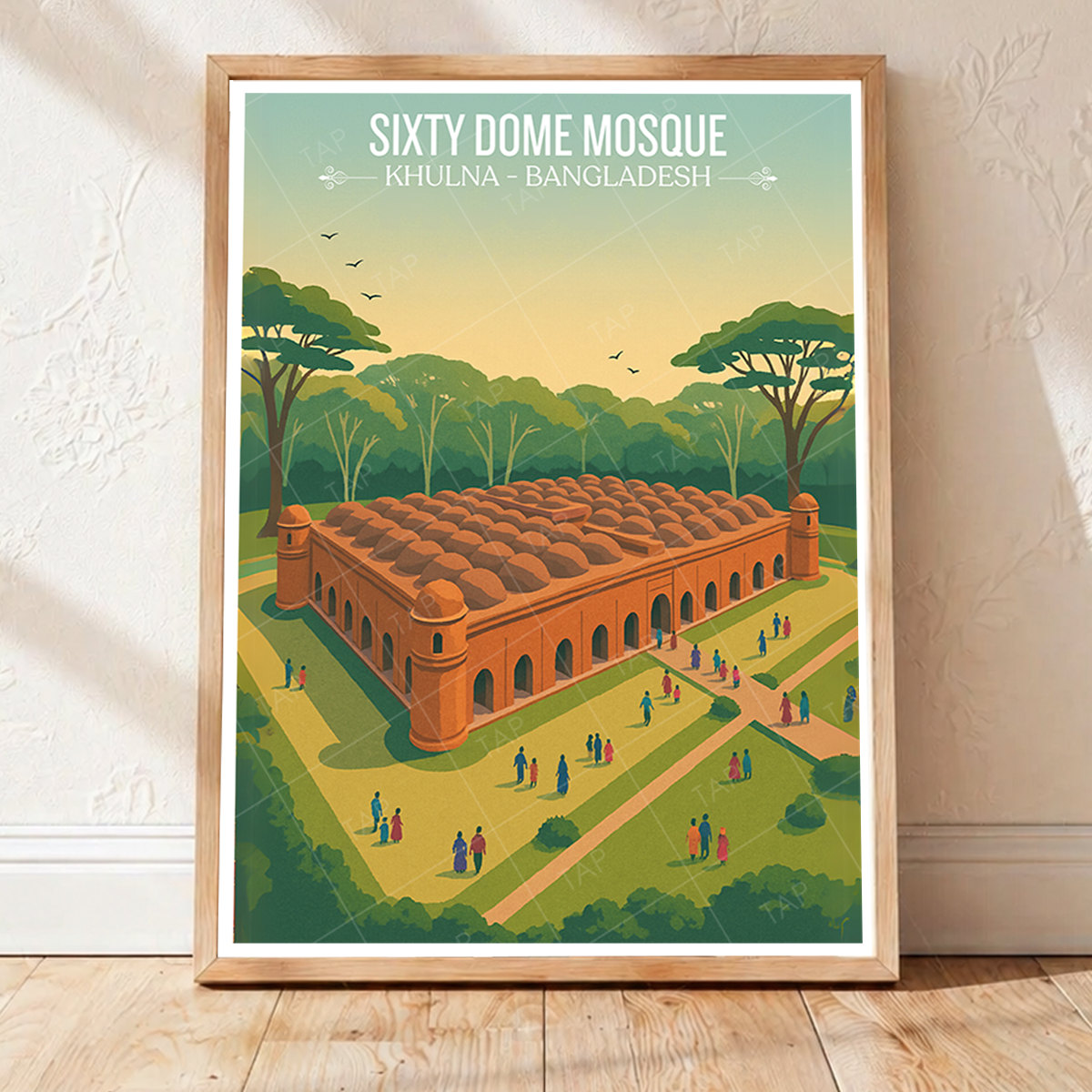 Sixty Dome Mosque - Khulna - Bangladesh - Travel Wall Art Print - Art Print - Travel Art Poster