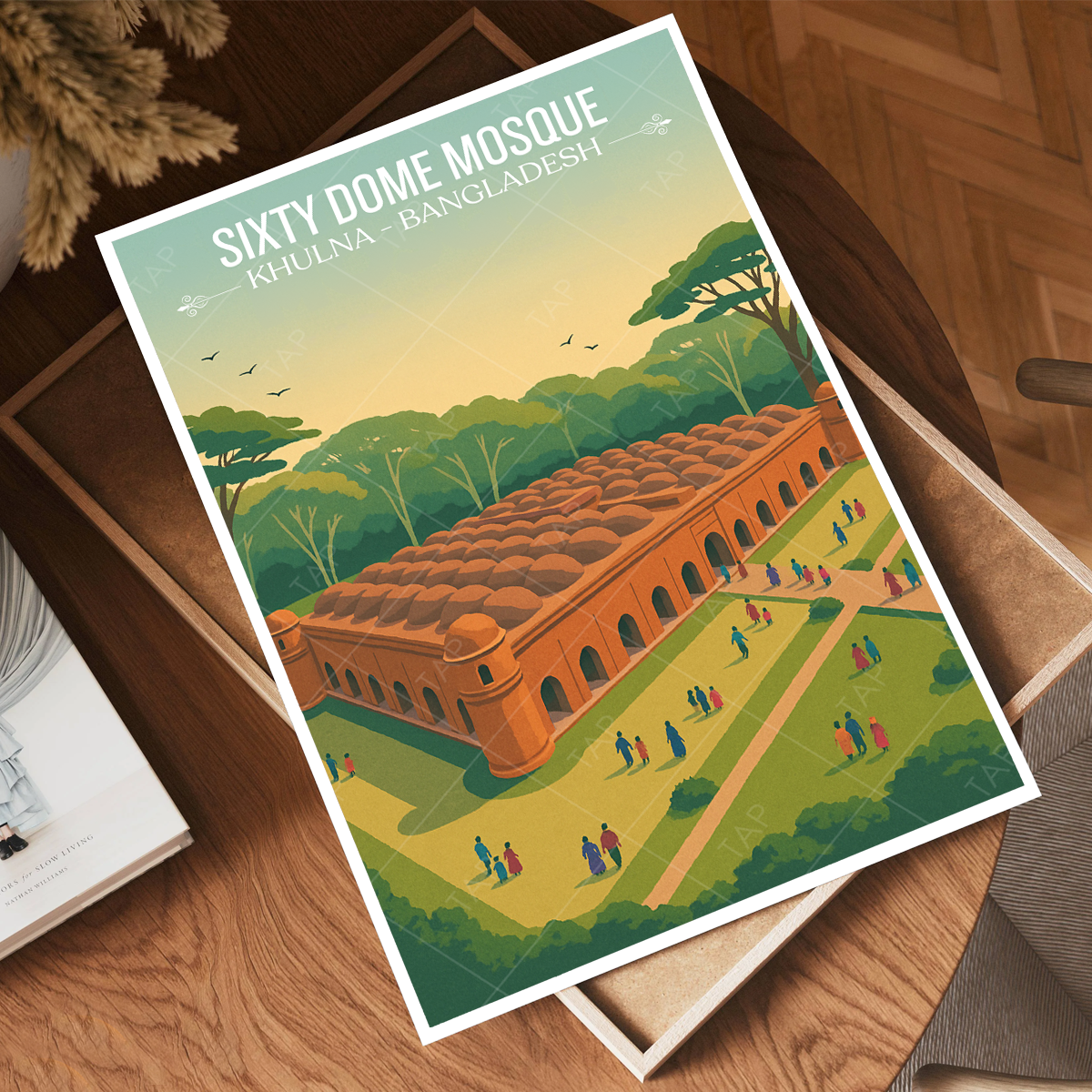 Sixty Dome Mosque - Khulna - Bangladesh - Travel Wall Art Print - Art Print - Travel Art Poster