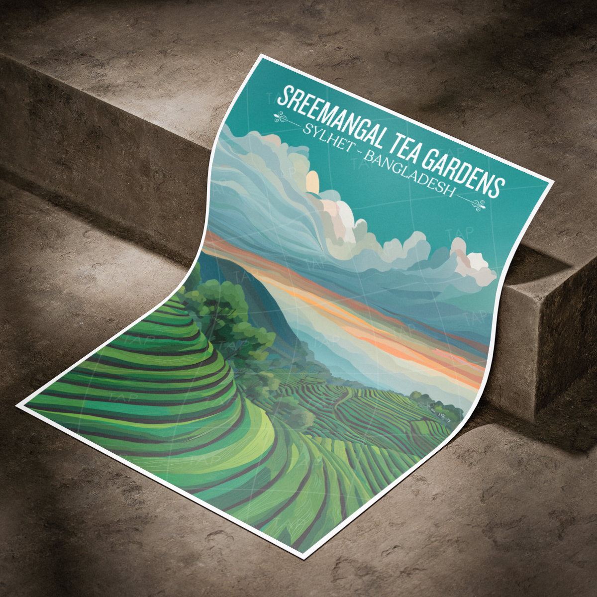Sreemangal Tea Gardens - Sylhet - Bangladesh - Travel Wall Art Print - Art Print - Travel Art Poster