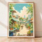 Benin - Travel Poster Vintage Style Wall Art Print - Travel Art Poster Print
