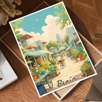 Benin - Travel Poster Vintage Style Wall Art Print - Travel Art Poster Print