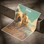 Benin - Travel Poster Vintage Style Wall Art Print - Travel Art Poster Print