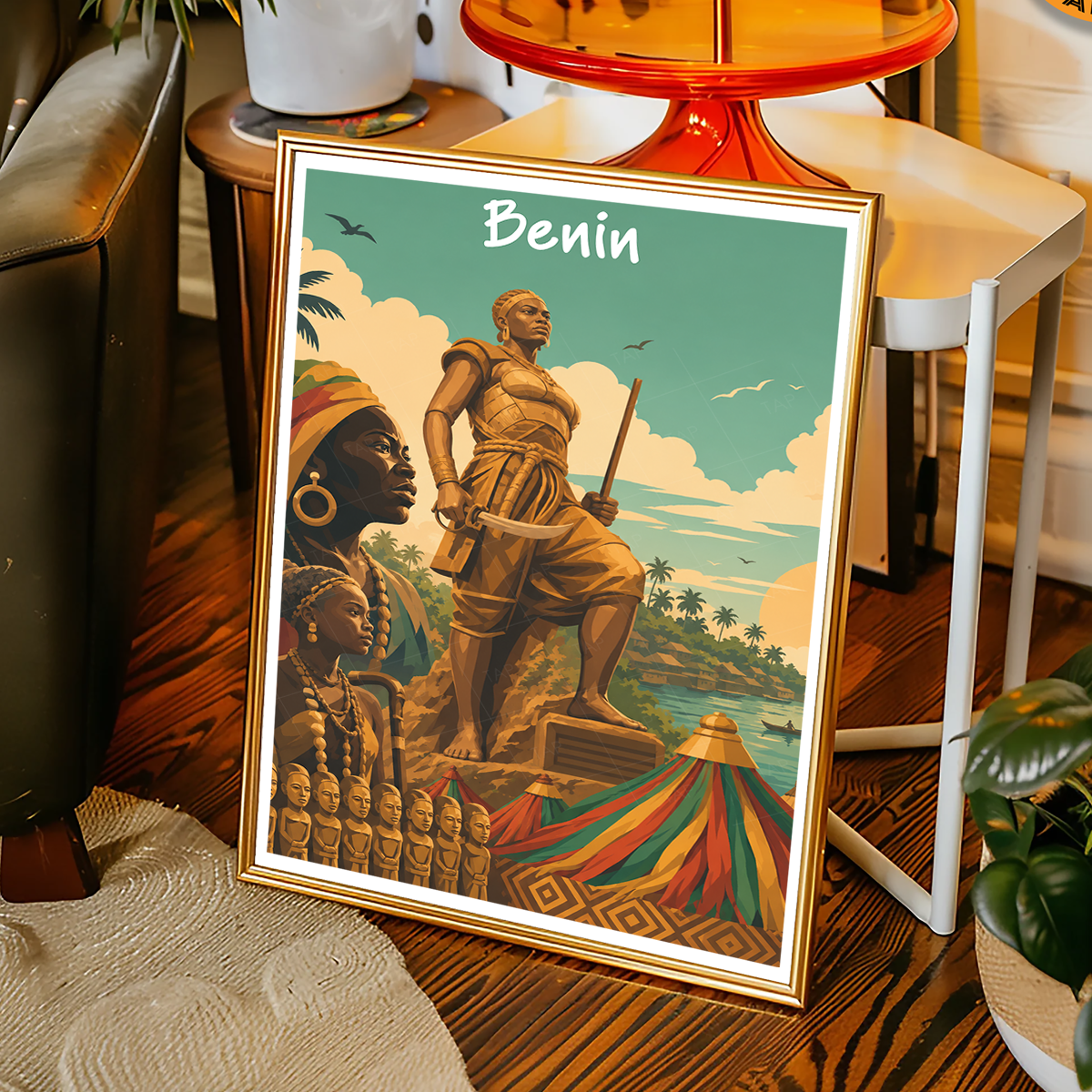 Benin - Travel Poster Vintage Style Wall Art Print - Travel Art Poster Print