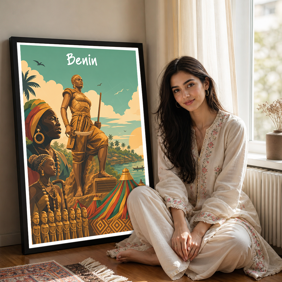 Benin - Travel Poster Vintage Style Wall Art Print - Travel Art Poster Print