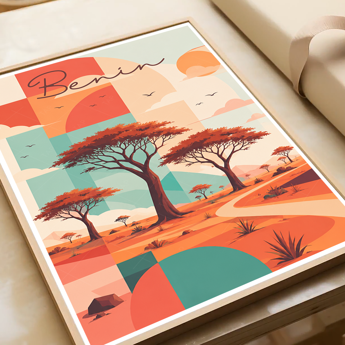 Benin - Travel Poster Vintage Style Wall Art Print - Travel Art Poster Print