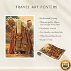 Benin - Travel Poster Vintage Style Wall Art Print - Travel Art Poster Print