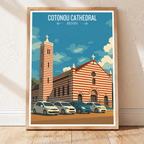 Cotonou Cathedral - Benin - Travel Poster Vintage Style Wall Art Print - Travel Art Poster Print