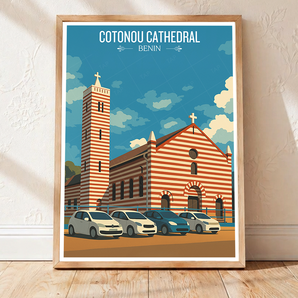Cotonou Cathedral - Benin - Travel Poster Vintage Style Wall Art Print - Travel Art Poster Print