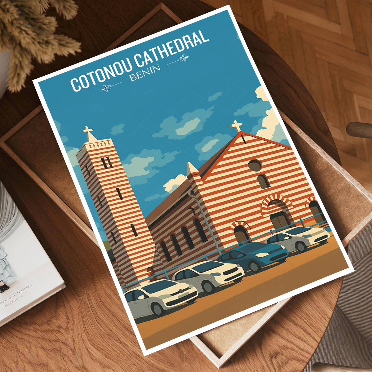 Cotonou Cathedral - Benin - Travel Poster Vintage Style Wall Art Print - Travel Art Poster Print