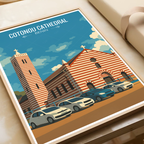 Cotonou Cathedral - Benin - Travel Poster Vintage Style Wall Art Print - Travel Art Poster Print