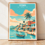 Cotonou - Benin - Travel Poster Vintage Style Wall Art Print - Travel Art Poster Print