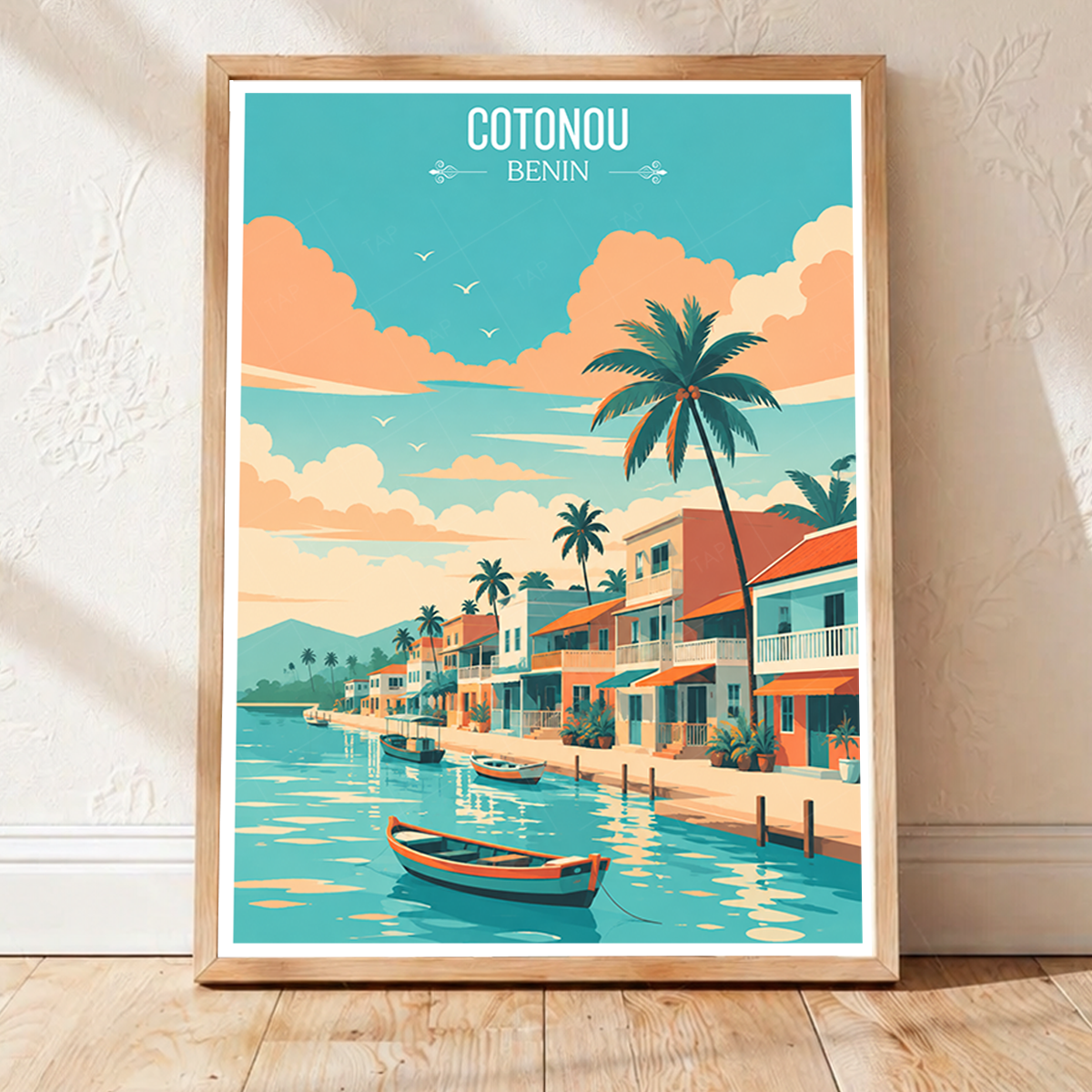 Cotonou - Benin - Travel Poster Vintage Style Wall Art Print - Travel Art Poster Print