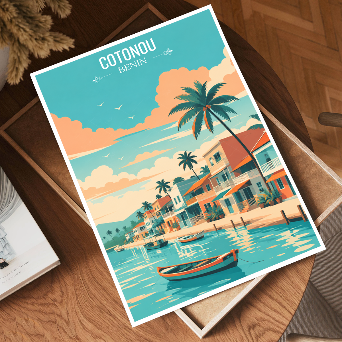 Cotonou - Benin - Travel Poster Vintage Style Wall Art Print - Travel Art Poster Print