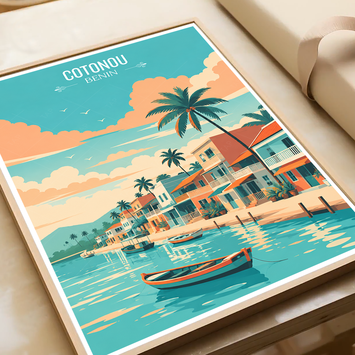 Cotonou - Benin - Travel Poster Vintage Style Wall Art Print - Travel Art Poster Print