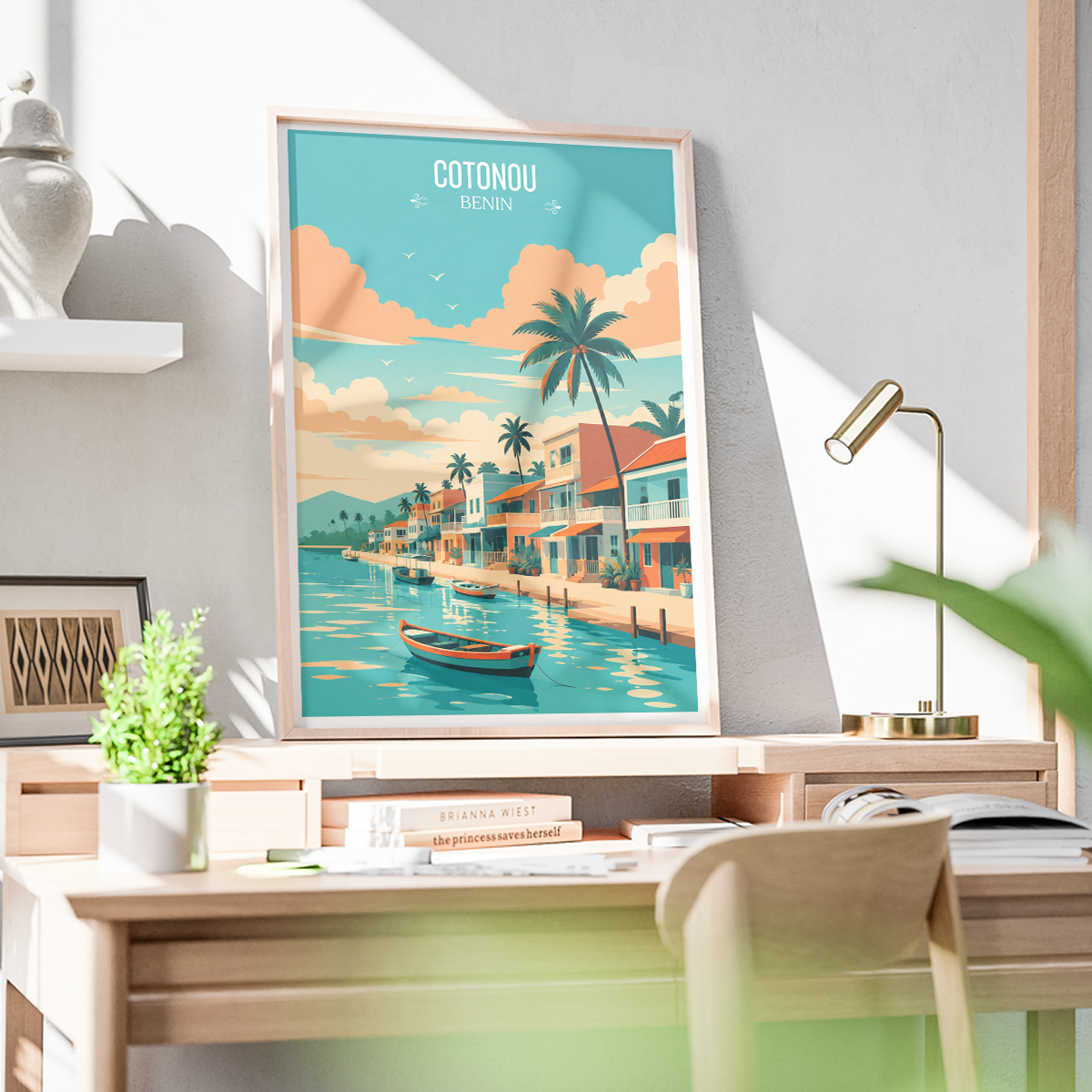 Cotonou - Benin - Travel Poster Vintage Style Wall Art Print - Travel Art Poster Print