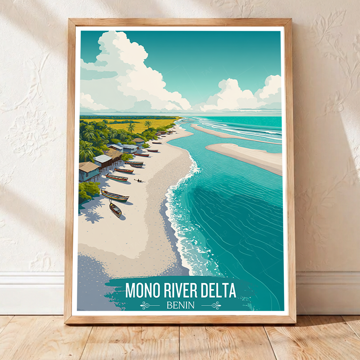 Mono River Delta - Benin - Travel Poster Vintage Style Wall Art Print - Travel Art Poster Print