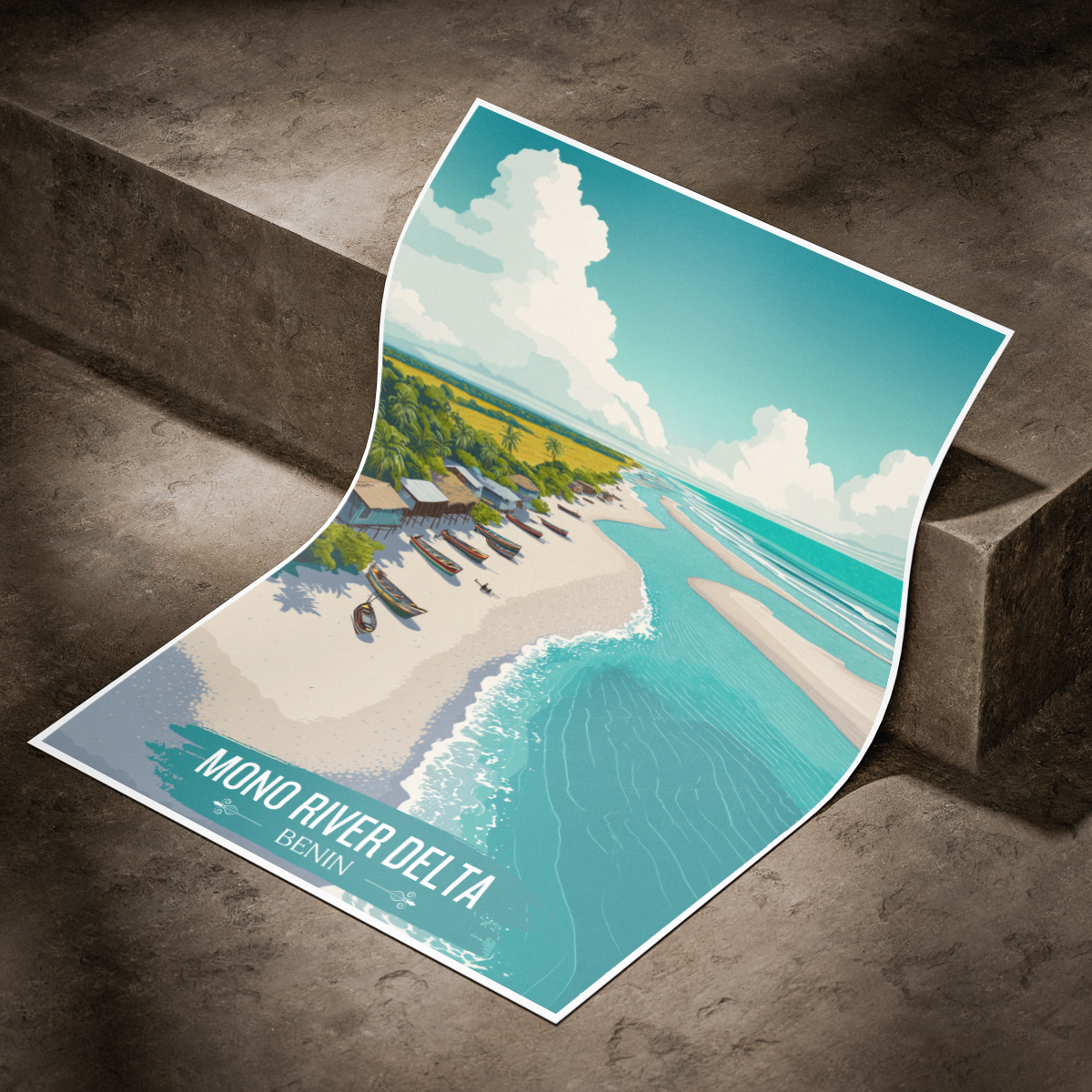 Mono River Delta - Benin - Travel Poster Vintage Style Wall Art Print - Travel Art Poster Print