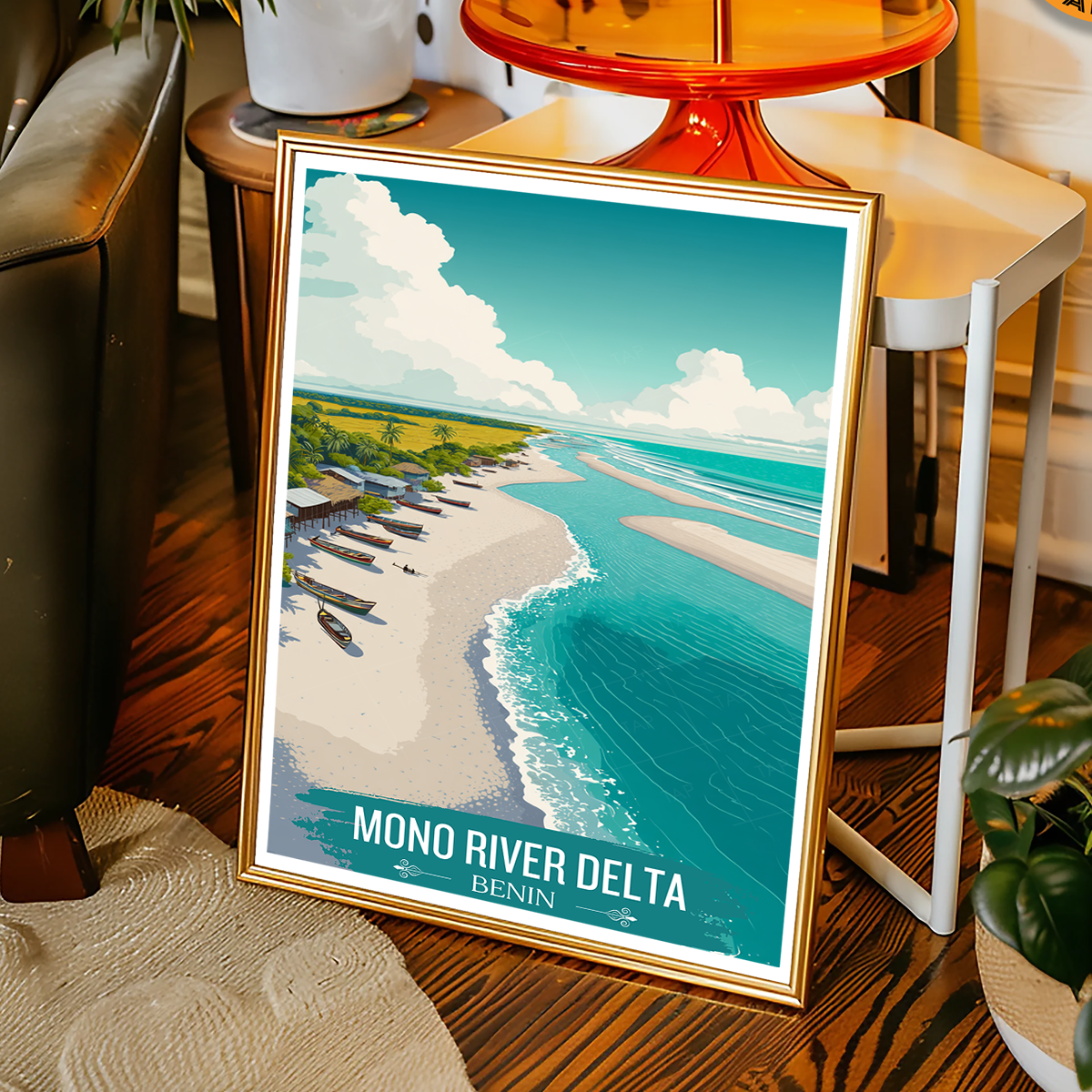 Mono River Delta - Benin - Travel Poster Vintage Style Wall Art Print - Travel Art Poster Print