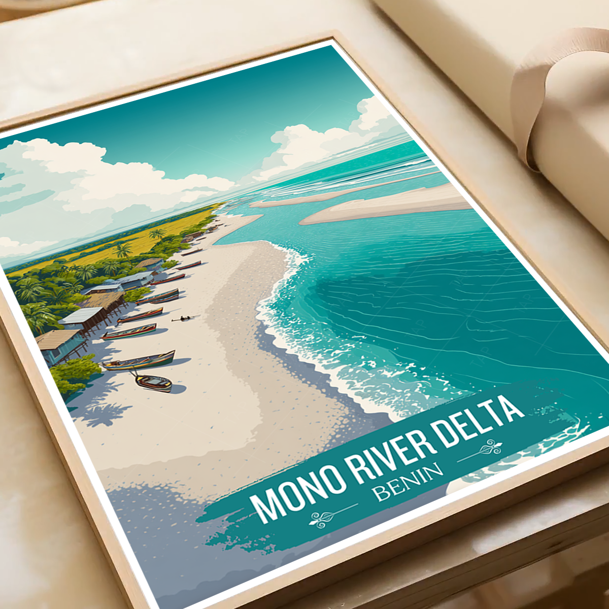 Mono River Delta - Benin - Travel Poster Vintage Style Wall Art Print - Travel Art Poster Print