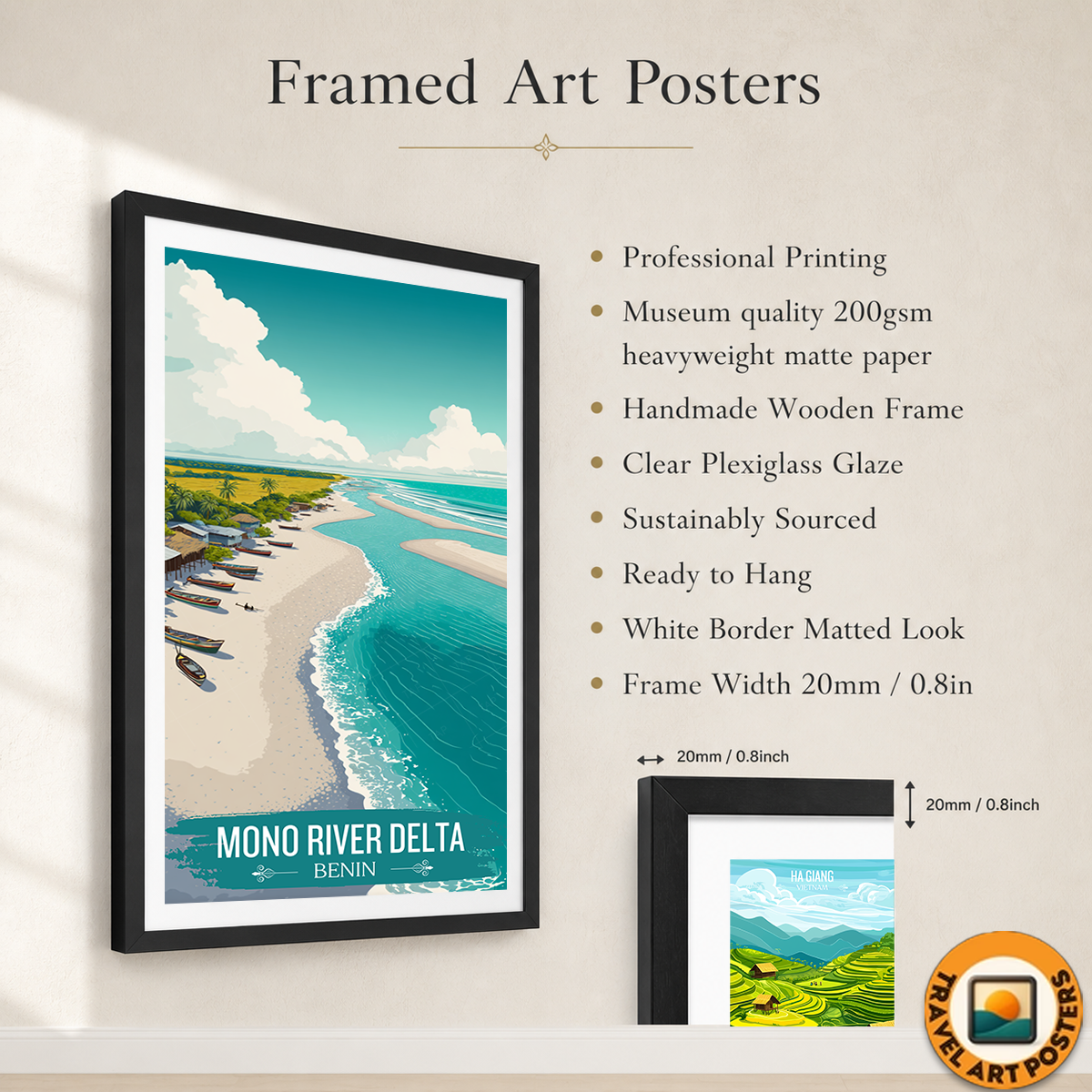 Mono River Delta - Benin - Travel Poster Vintage Style Wall Art Print - Travel Art Poster Print