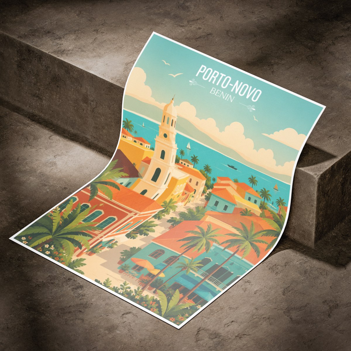 Porto-Novo - Benin - Travel Poster Vintage Style Wall Art Print - Travel Art Poster Print