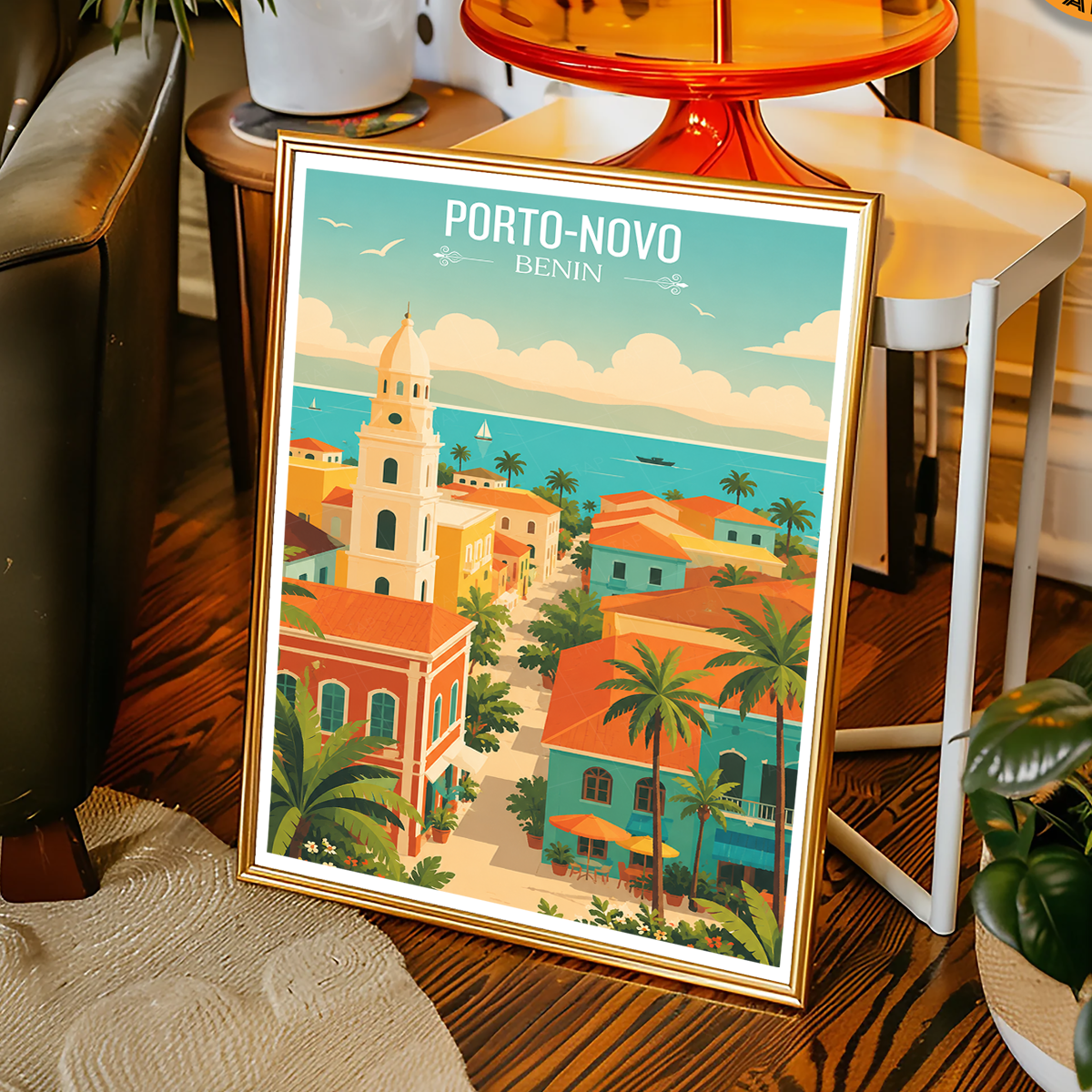 Porto-Novo - Benin - Travel Poster Vintage Style Wall Art Print - Travel Art Poster Print