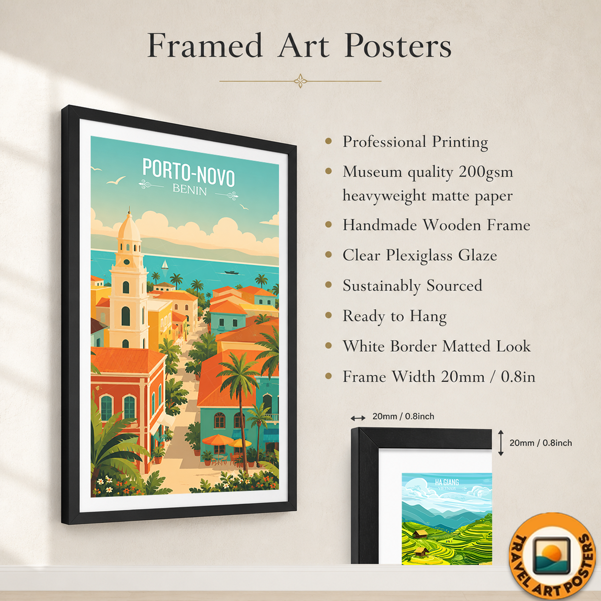 Porto-Novo - Benin - Travel Poster Vintage Style Wall Art Print - Travel Art Poster Print