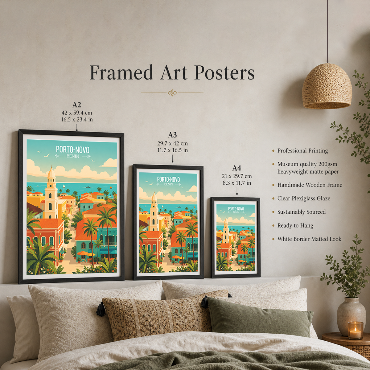 Porto-Novo - Benin - Travel Poster Vintage Style Wall Art Print - Travel Art Poster Print