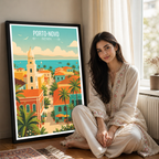 Porto-Novo - Benin - Travel Poster Vintage Style Wall Art Print - Travel Art Poster Print