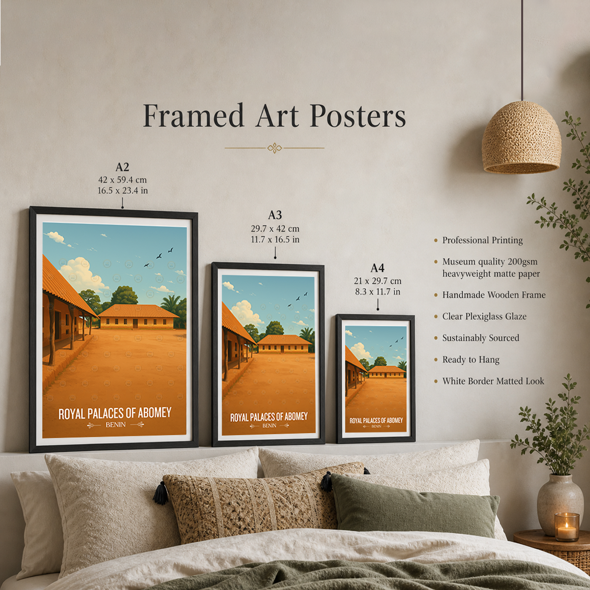 Royal Palaces of Abomey - Benin - Travel Poster Vintage Style Wall Art Print - Travel Art Poster Print