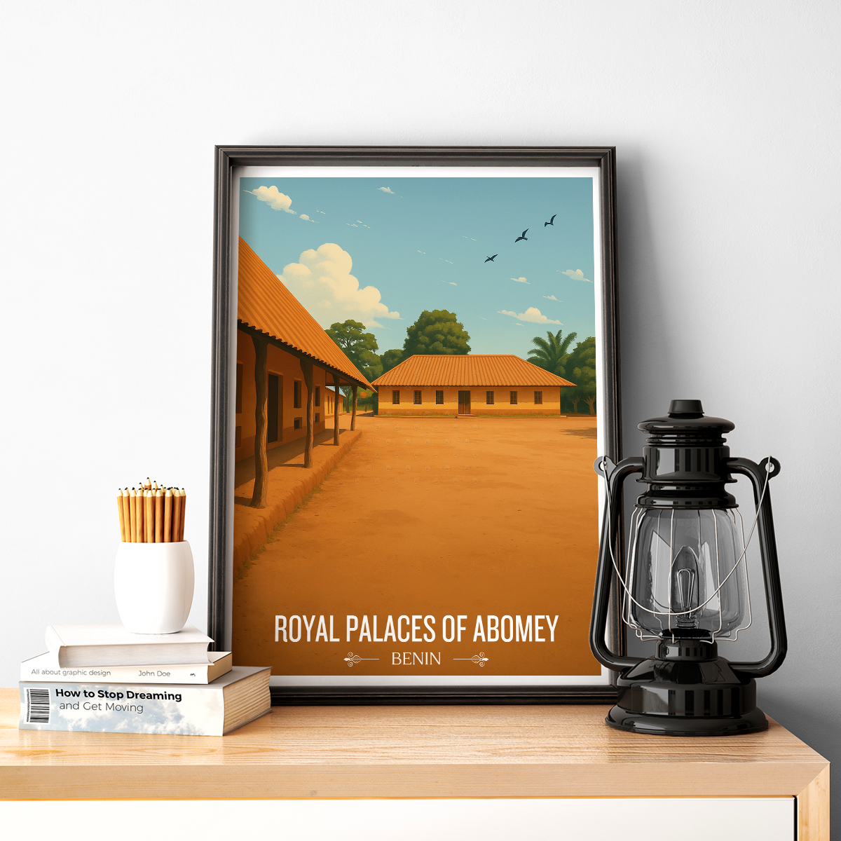 Royal Palaces of Abomey - Benin - Travel Poster Vintage Style Wall Art Print - Travel Art Poster Print