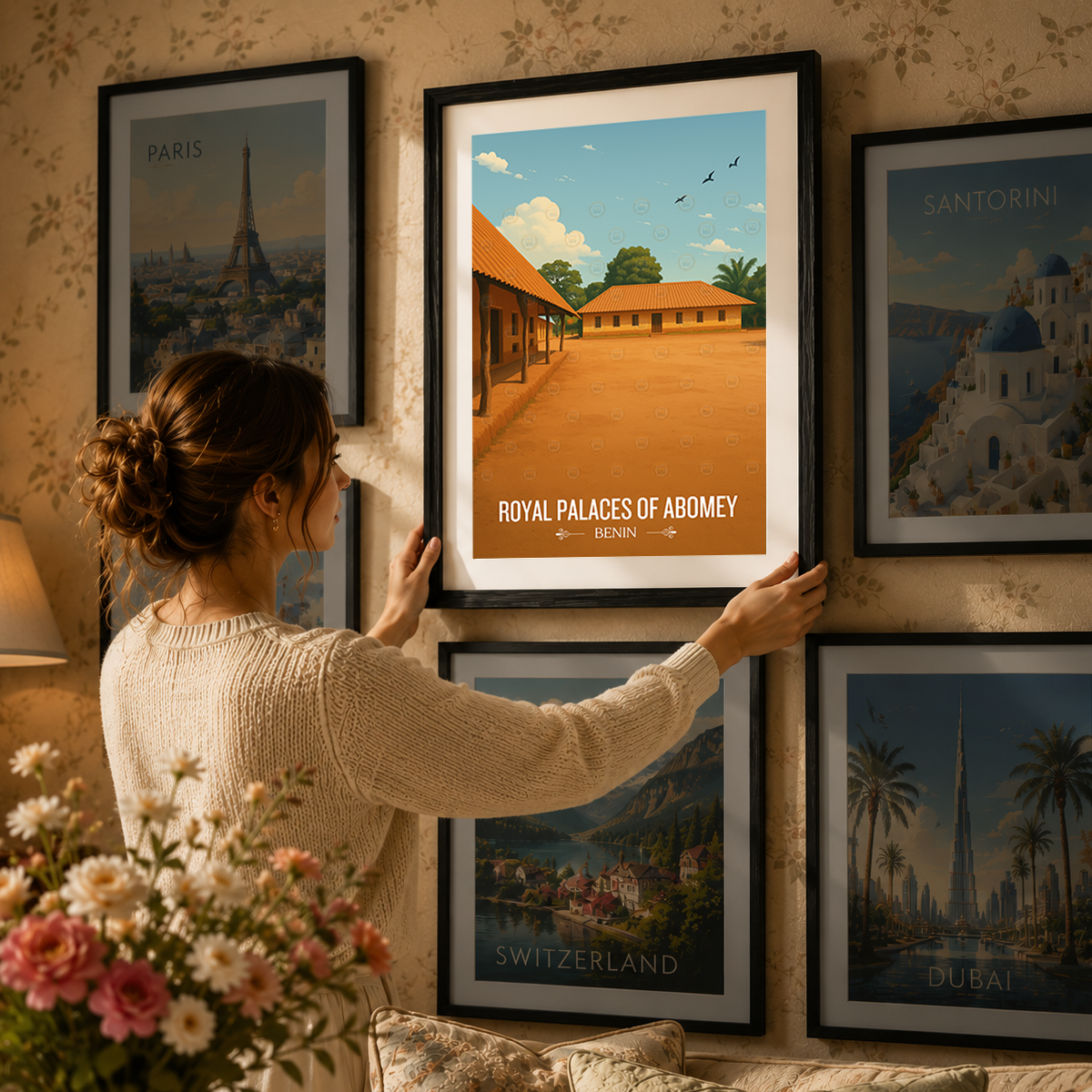 Royal Palaces of Abomey - Benin - Travel Poster Vintage Style Wall Art Print - Travel Art Poster Print