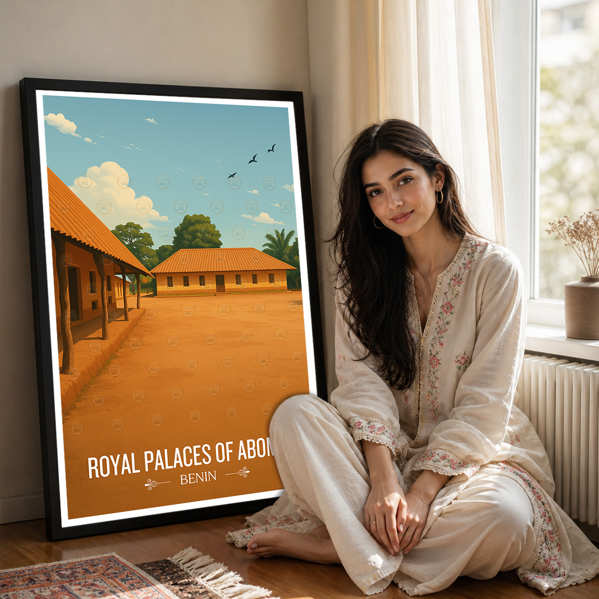 Royal Palaces of Abomey - Benin - Travel Poster Vintage Style Wall Art Print - Travel Art Poster Print
