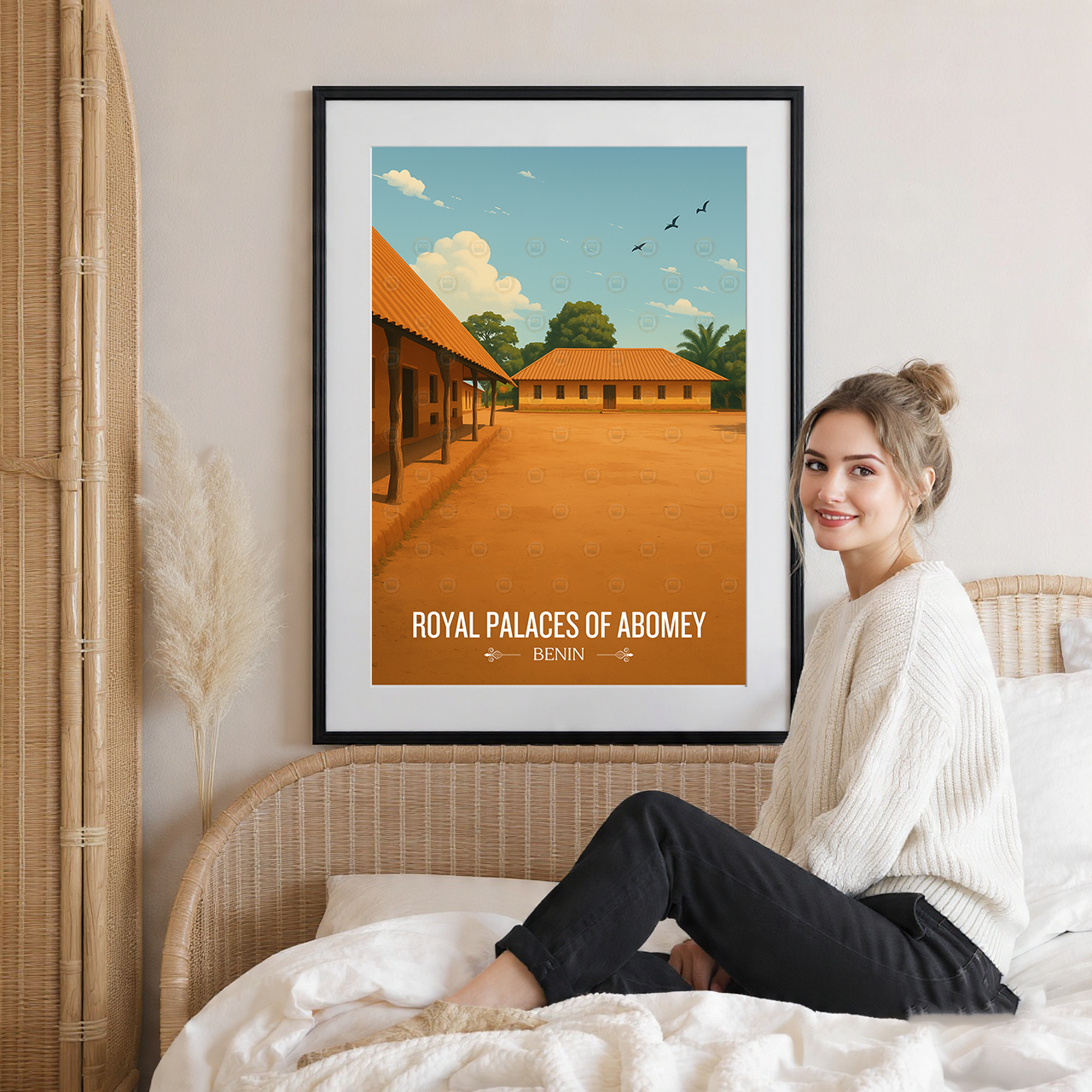 Royal Palaces of Abomey - Benin - Travel Poster Vintage Style Wall Art Print - Travel Art Poster Print