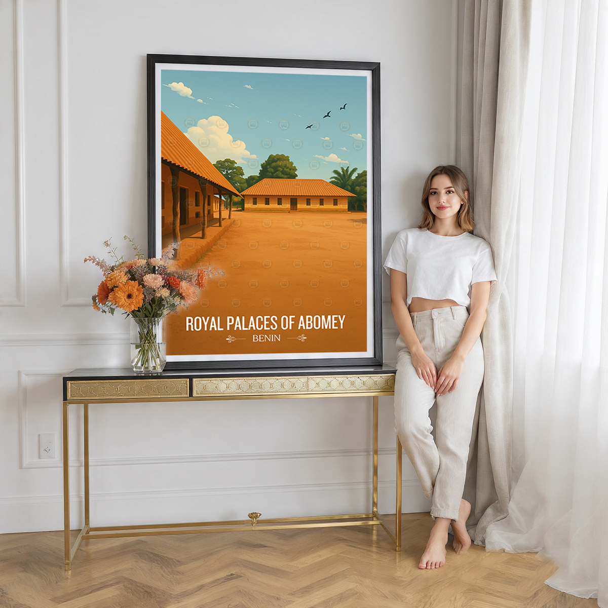 Royal Palaces of Abomey - Benin - Travel Poster Vintage Style Wall Art Print - Travel Art Poster Print