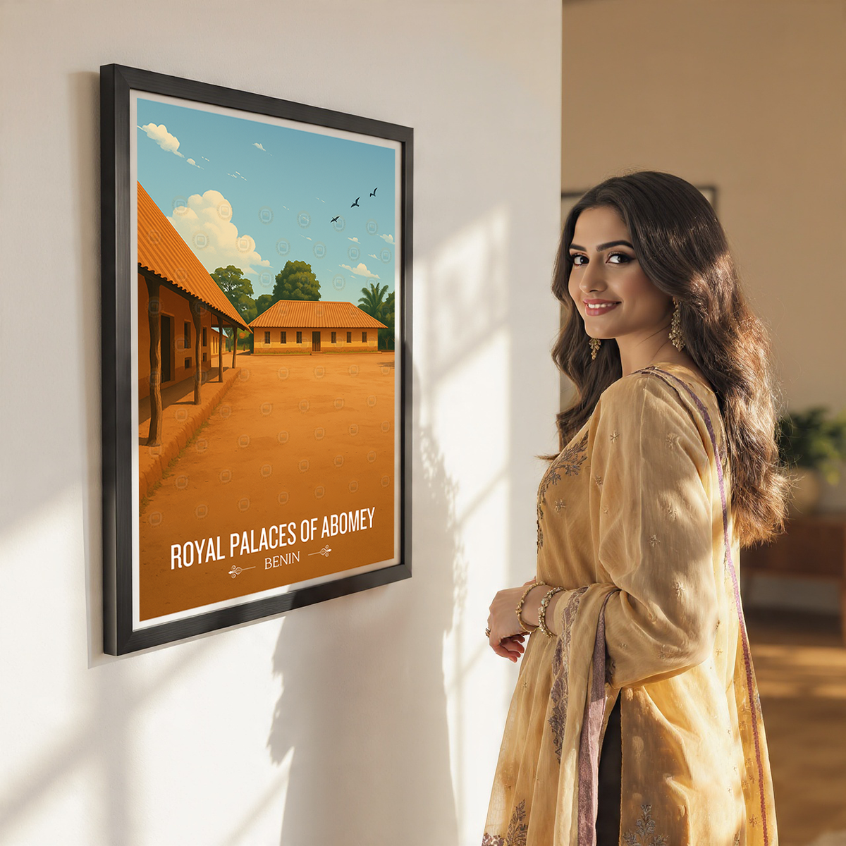 Royal Palaces of Abomey - Benin - Travel Poster Vintage Style Wall Art Print - Travel Art Poster Print