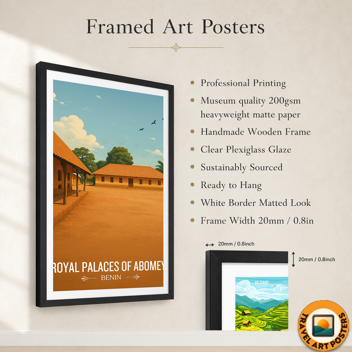 Royal Palaces of Abomey - Benin - Travel Poster Vintage Style Wall Art Print - Travel Art Poster Print