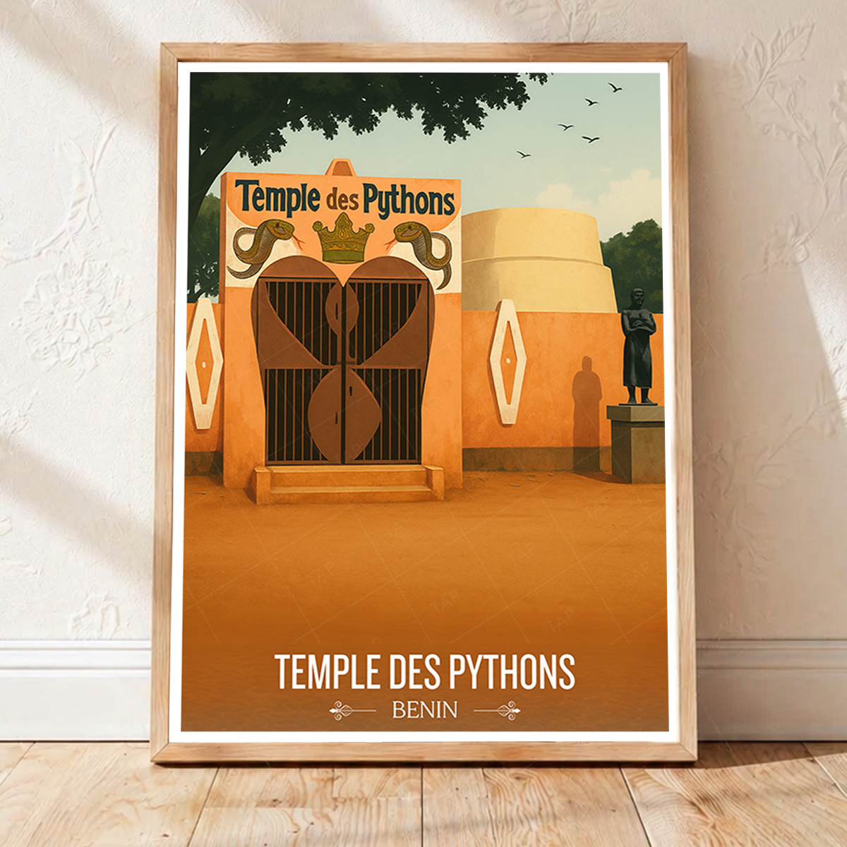 Temple des Pythons - Benin - Travel Poster Vintage Style Wall Art Print - Travel Art Poster Print