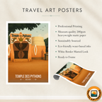 Temple des Pythons - Benin - Travel Poster Vintage Style Wall Art Print - Travel Art Poster Print