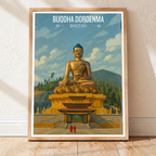 Buddha Dordenma - Bhutan - Travel Wall Art Print - Art Print - Travel Art Poster